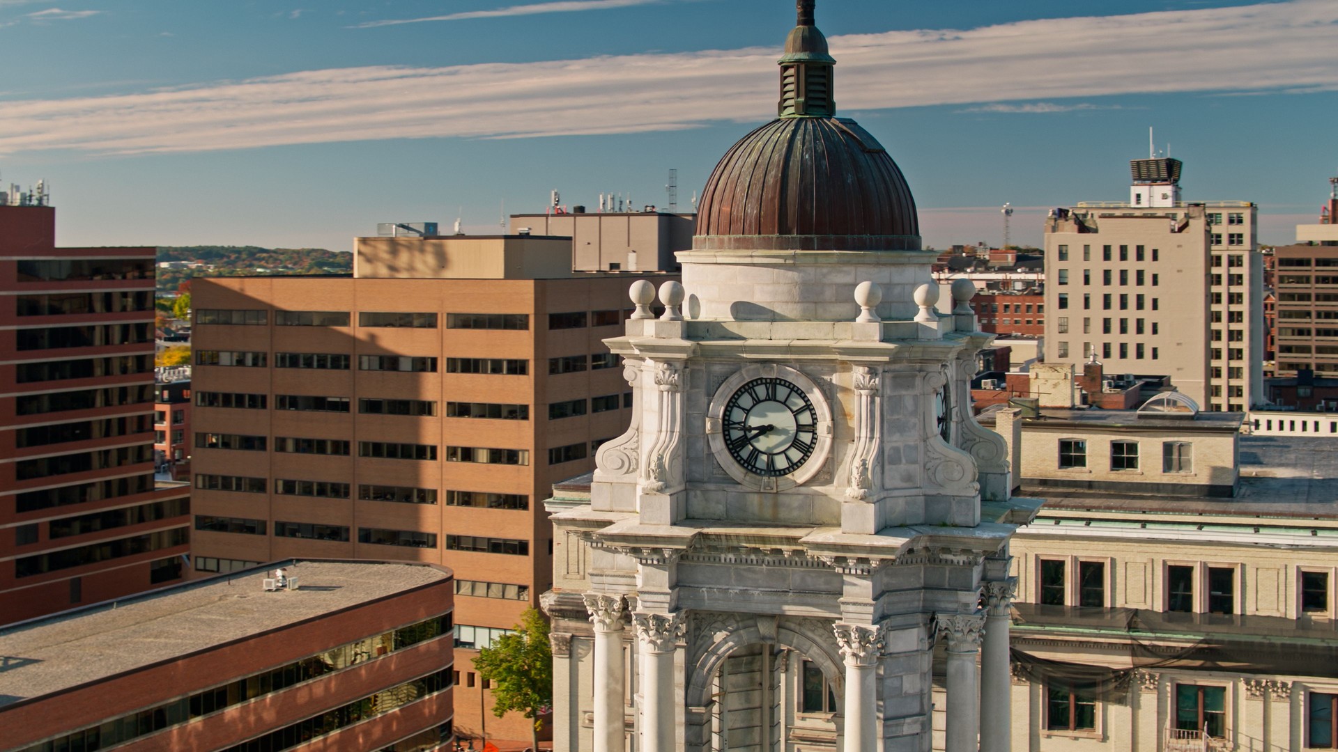 Portland City Hall Clock Tower - Aerial